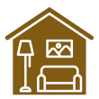 House icon with furniture